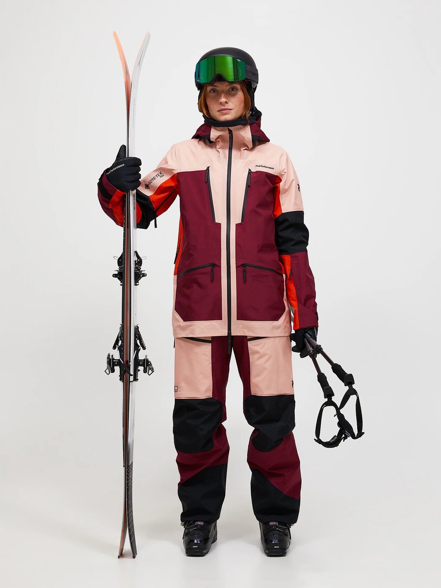 VERTICAL GORE-TEX PRO 3L SHELL BIB PANTS WOMEN PEACH FUZZ (P63) / VERTICAL ZENITH (R32) 7 VERTICAL GORE-TEX PRO 3L SHELL BIB PANTS WOMEN PEACH FUZZ (P63) / VERTICAL ZENITH (R32)