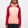 HELIUM HYBRID DOWN HOOD JACKET WOMEN RED POMPEIAN (5DM) / WARM BLUSH (5BH)