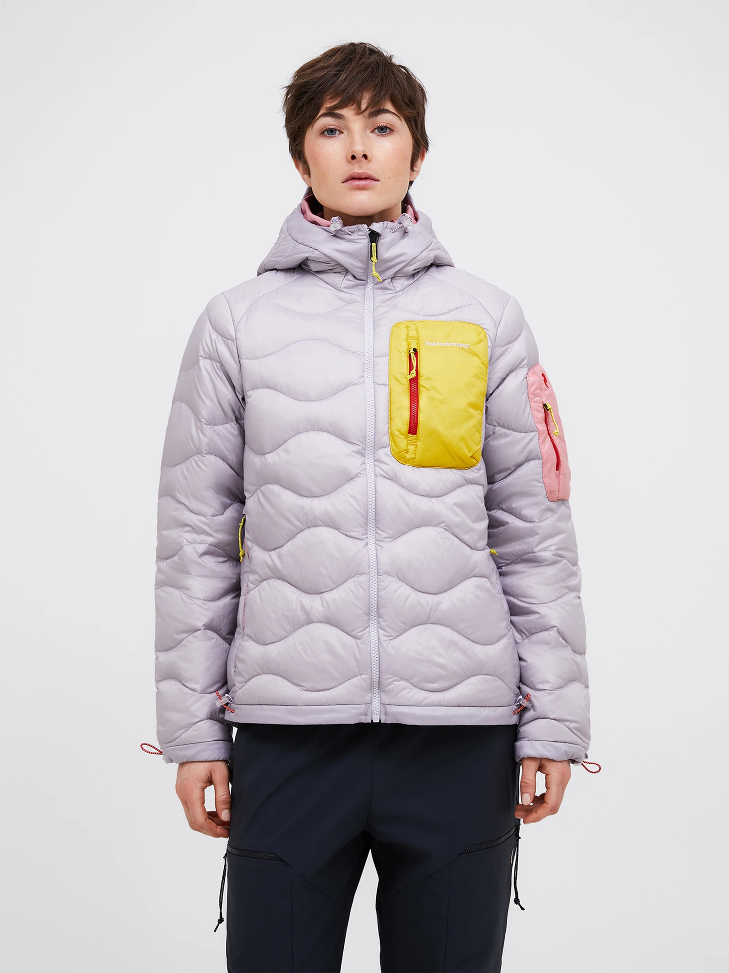 HELIUM UTILITY DOWN HOOD JACKET WOMEN RED POMPEIAN (5DM) / WARM BLUSH (5BH)