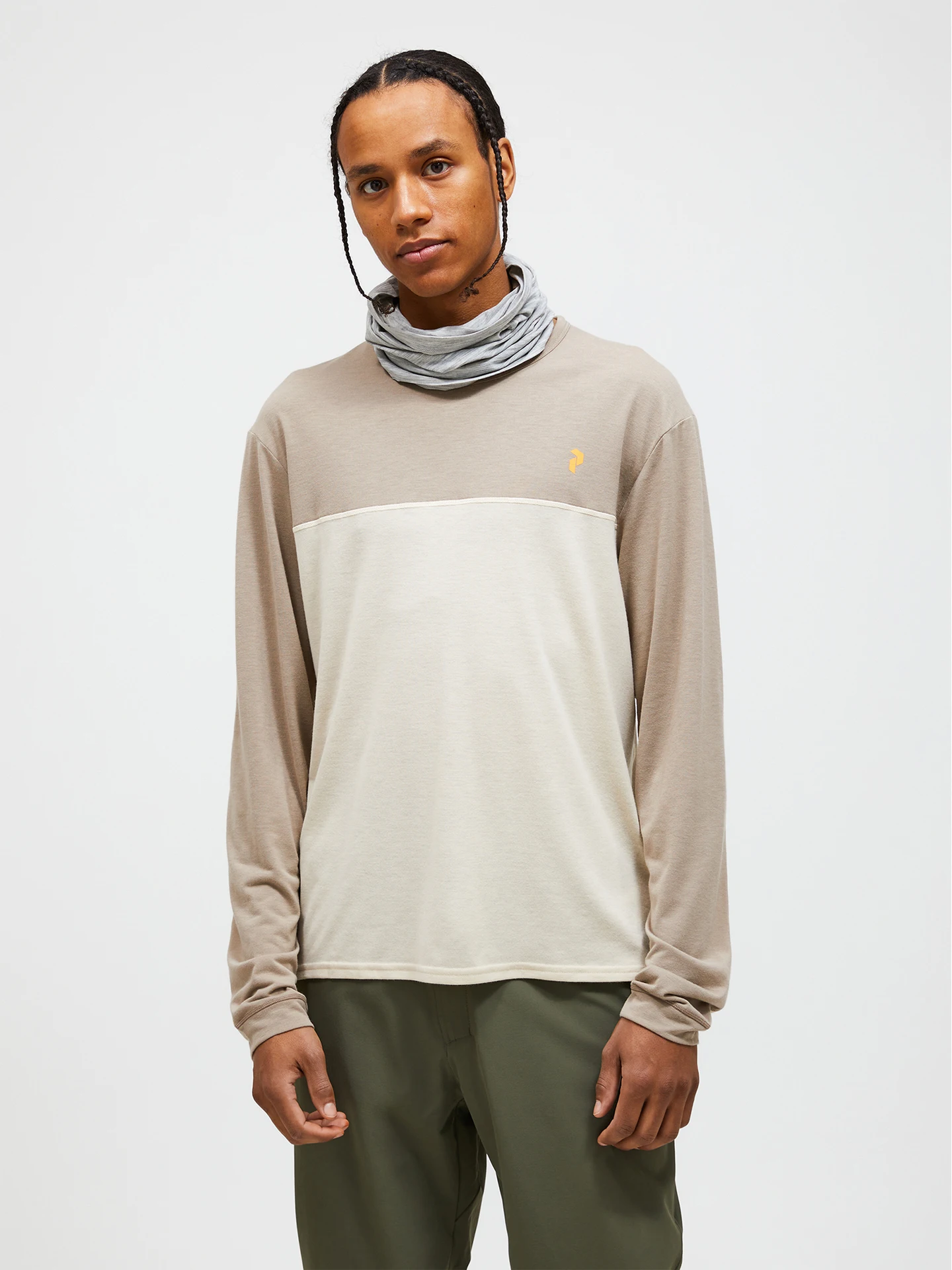 TRAIL WOOL-BLEND LONGSLEEVE MEN WARM BLUSH (5BH)